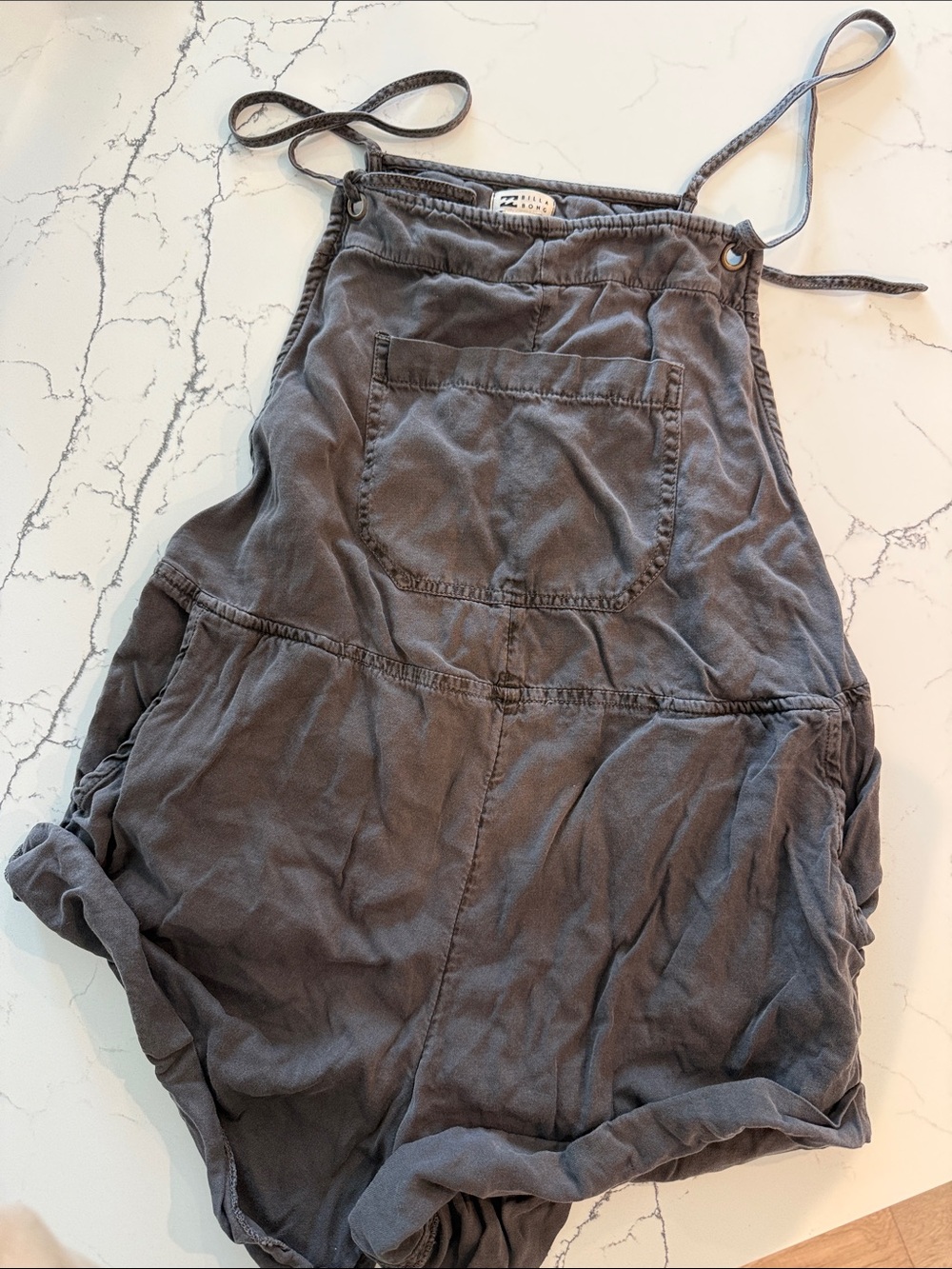 Billabong Charcoal Gray Tie-Strap Romper